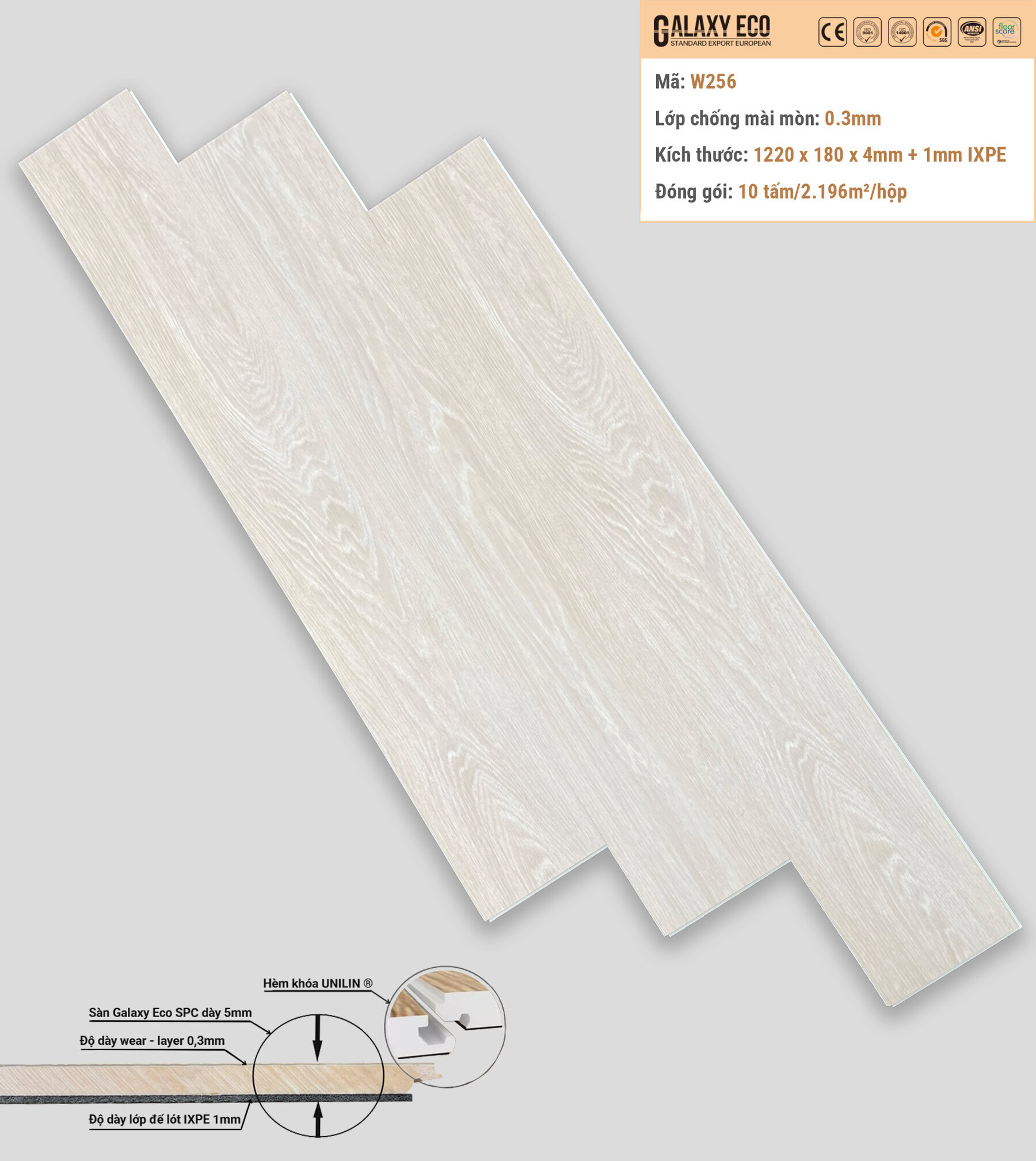 Galaxy Eco Premium W256 Click-lock Vinyl Flooring