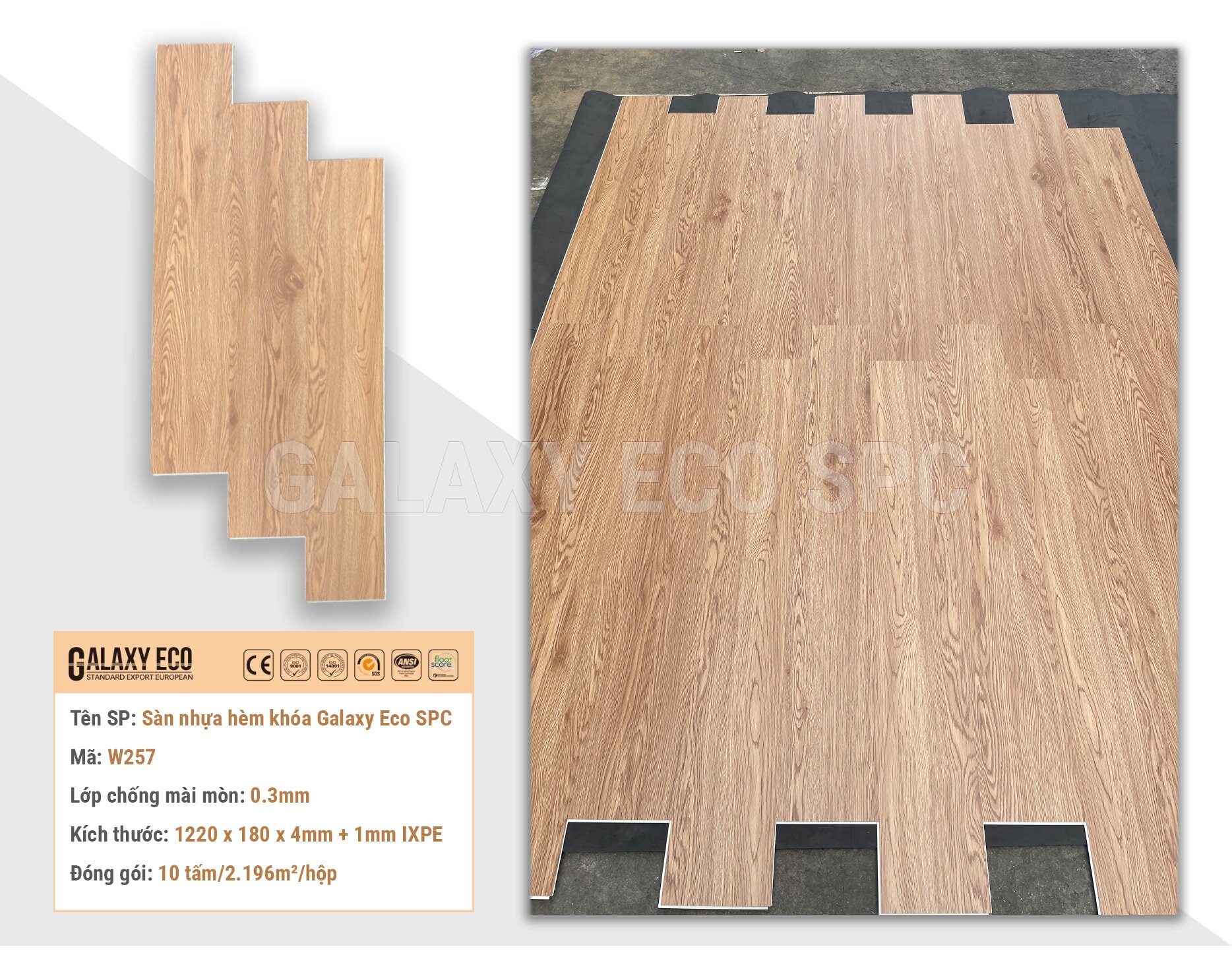 Galaxy Eco Premium W257 Click-lock Vinyl Flooring