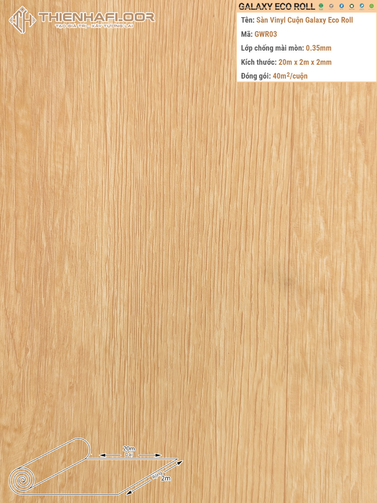 Galaxy Eco Roll GWR03 Vinyl Sheet Flooring