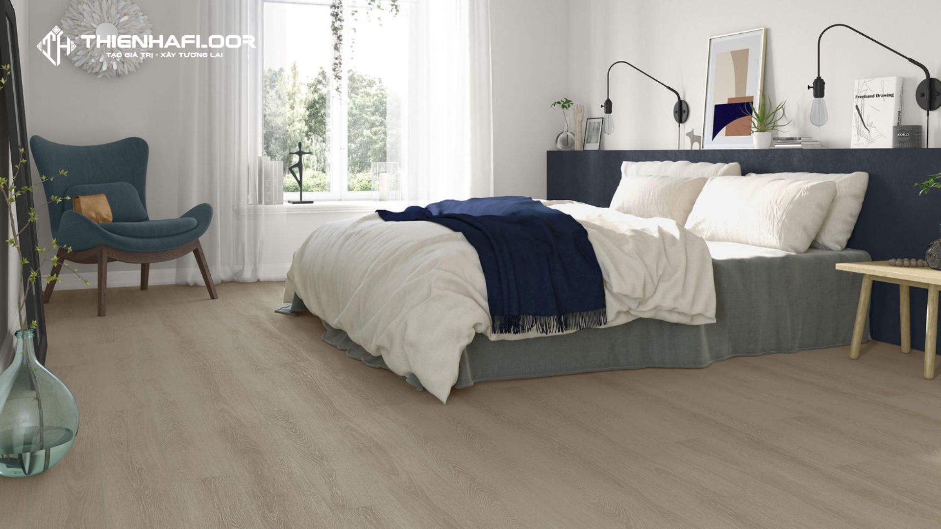 Lót sàn vinyl cuộn cho phòng ngủ