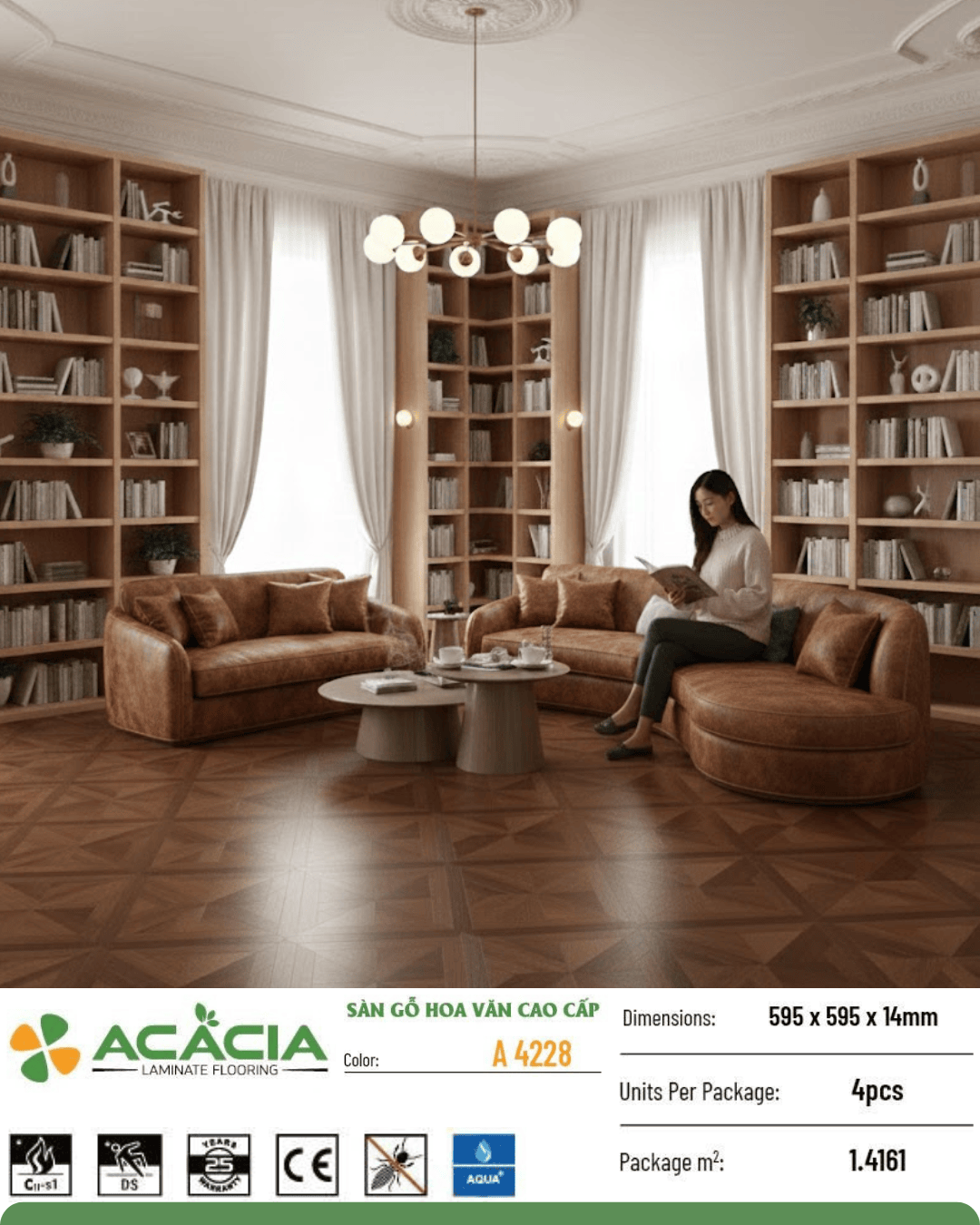 Acacia A4228 Patterned Laminate Flooring 14mm