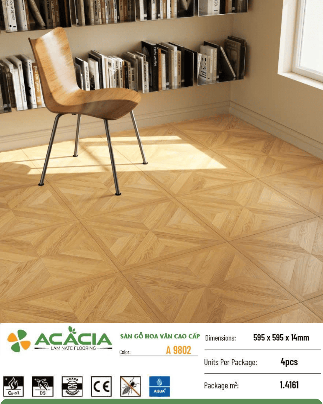 Acacia A9802 Patterned Laminate Flooring 14mm