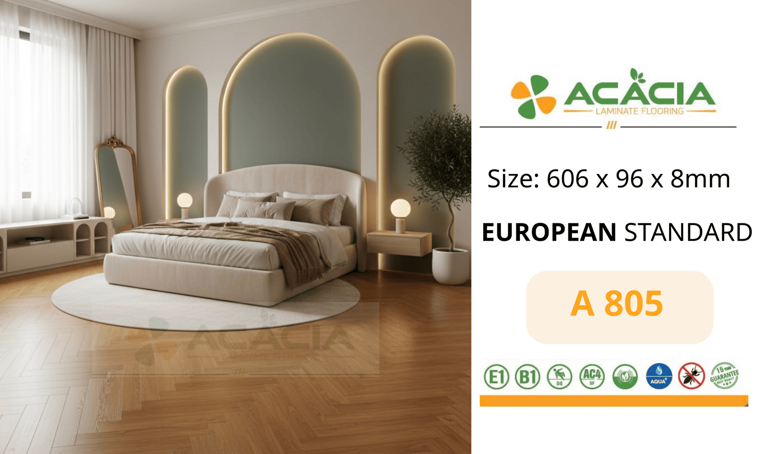 Acacia A805 Herringbone Laminate Flooring