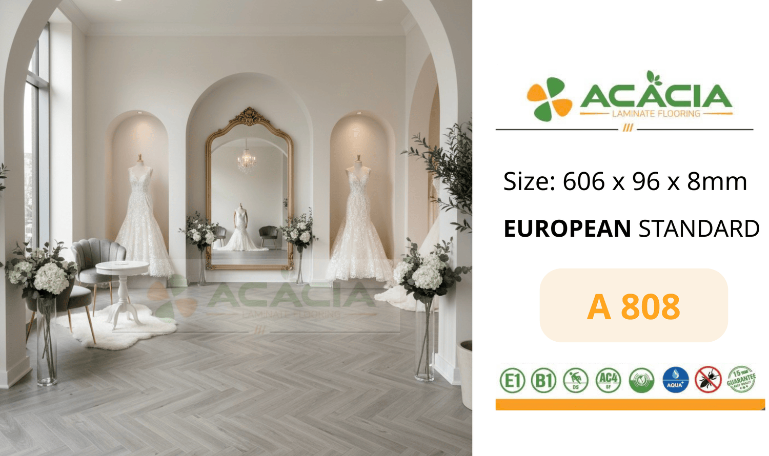 Acacia A808 Herringbone Laminate Flooring