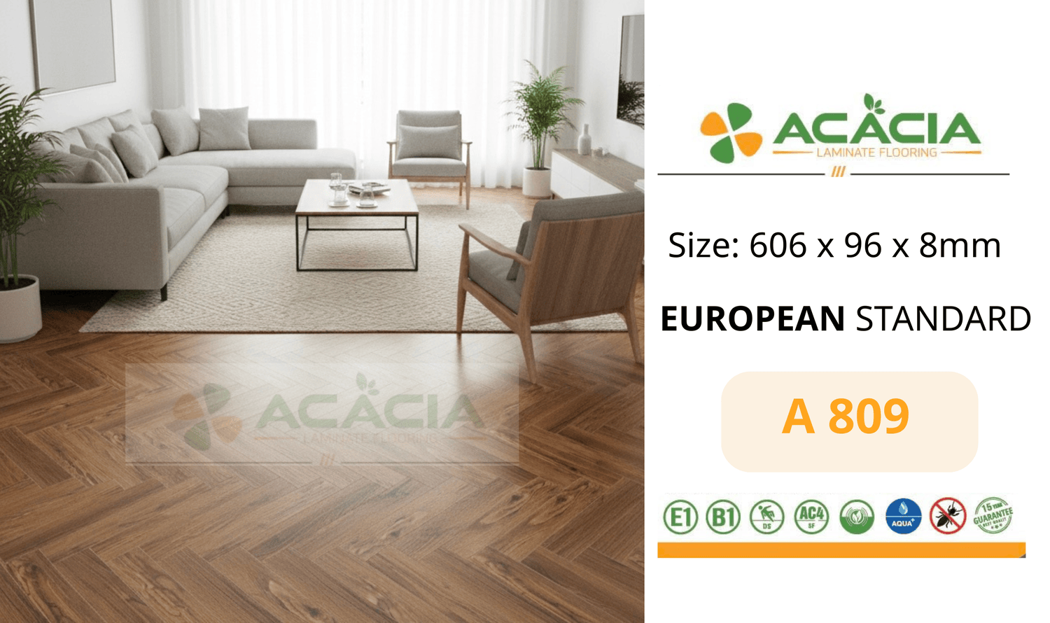 Acacia A809 Herringbone Laminate Flooring