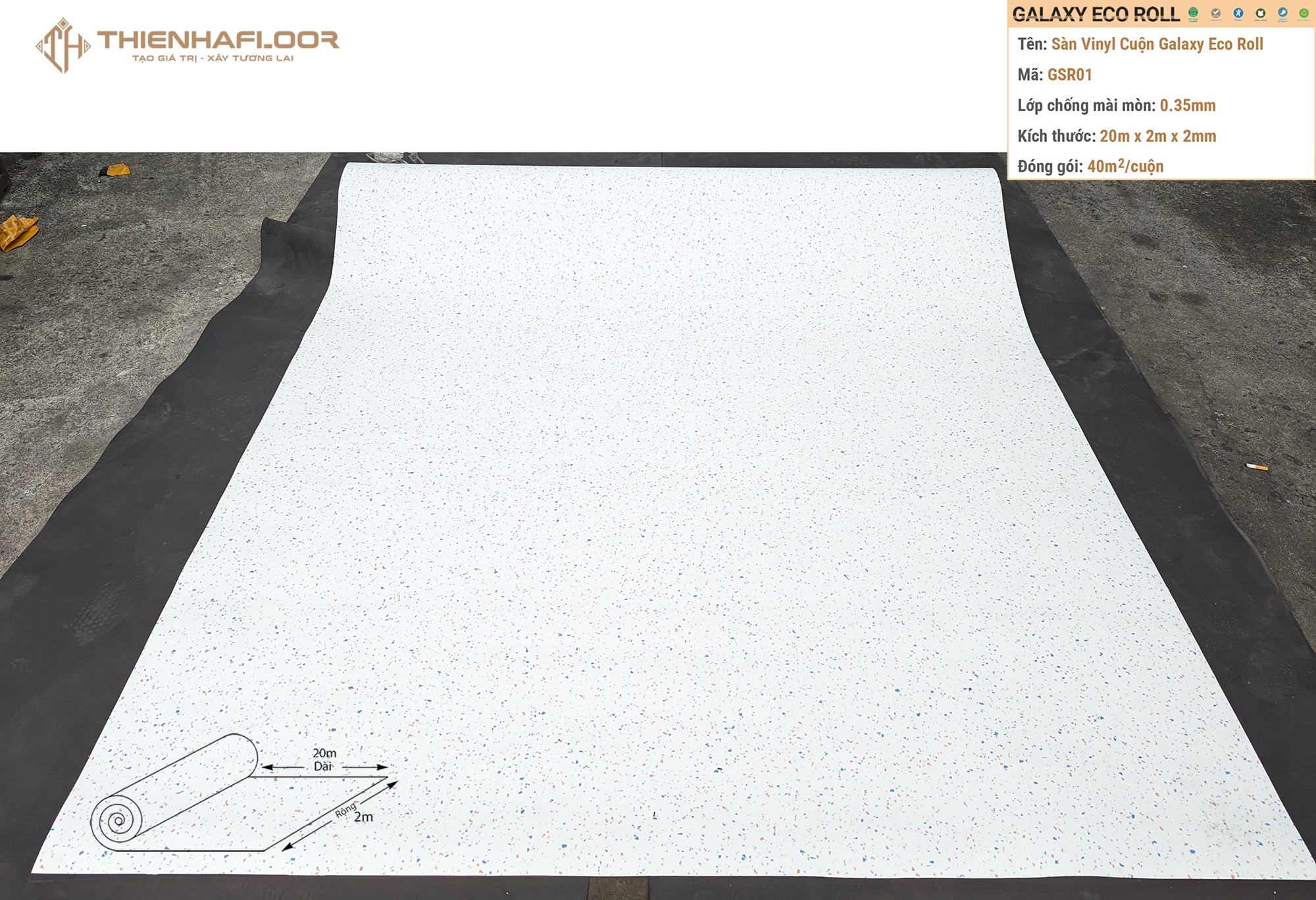 Actual photo of Galaxy Eco Roll GSR01 Residential Vinyl Flooring Actual photo of Galaxy Eco Roll GSR01 Residential Vinyl Flooring