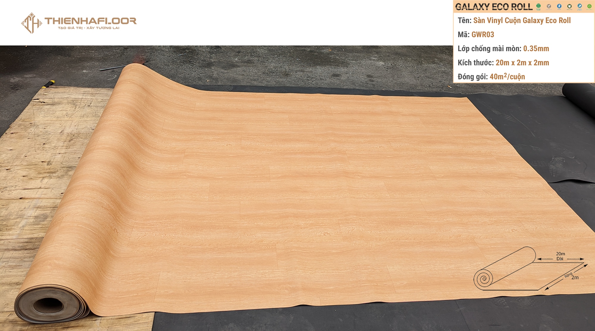 Galaxy Eco Roll GWR03 Vinyl Sheet Flooring