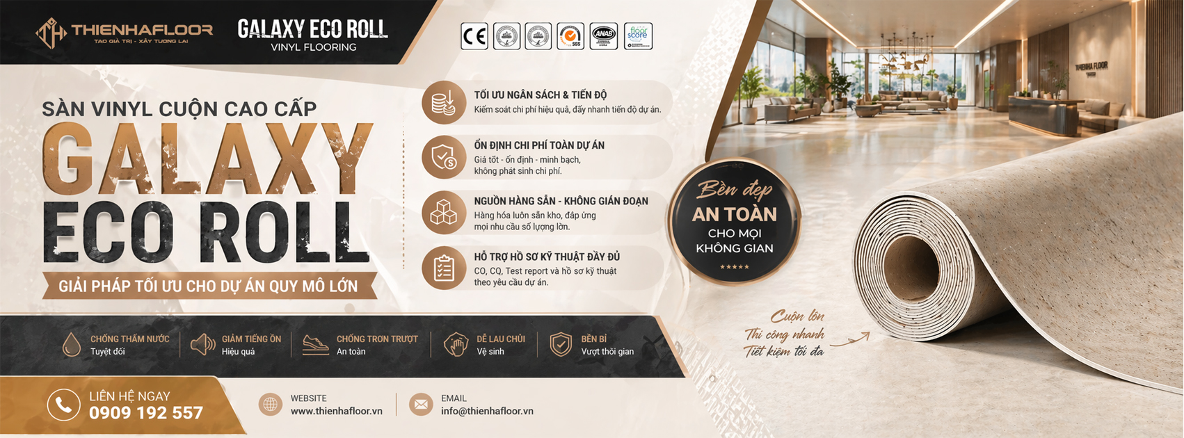 Sàn vinyl cuộn Galaxy Eco