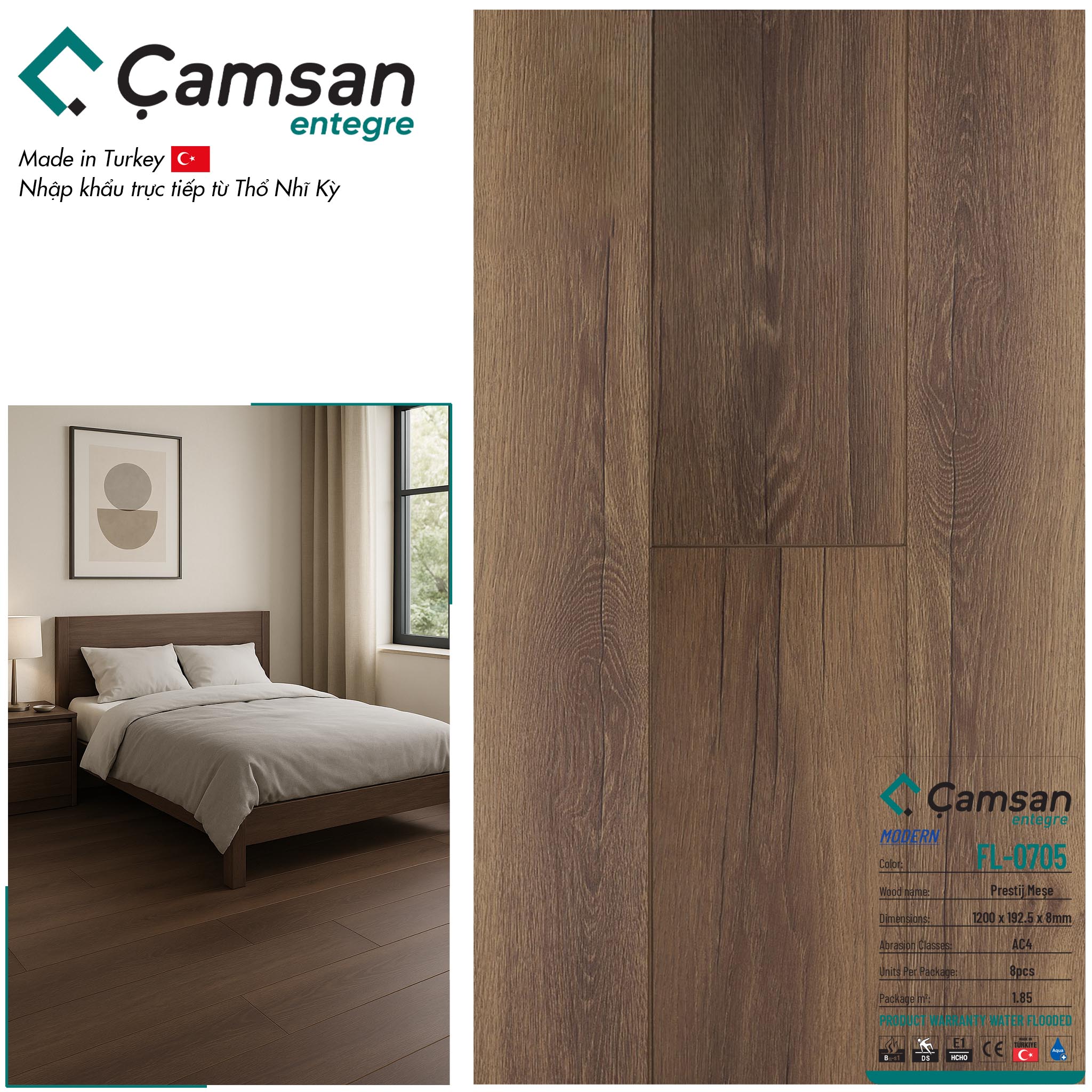 Sàn gỗ Camsan Morden 8mm FL0705