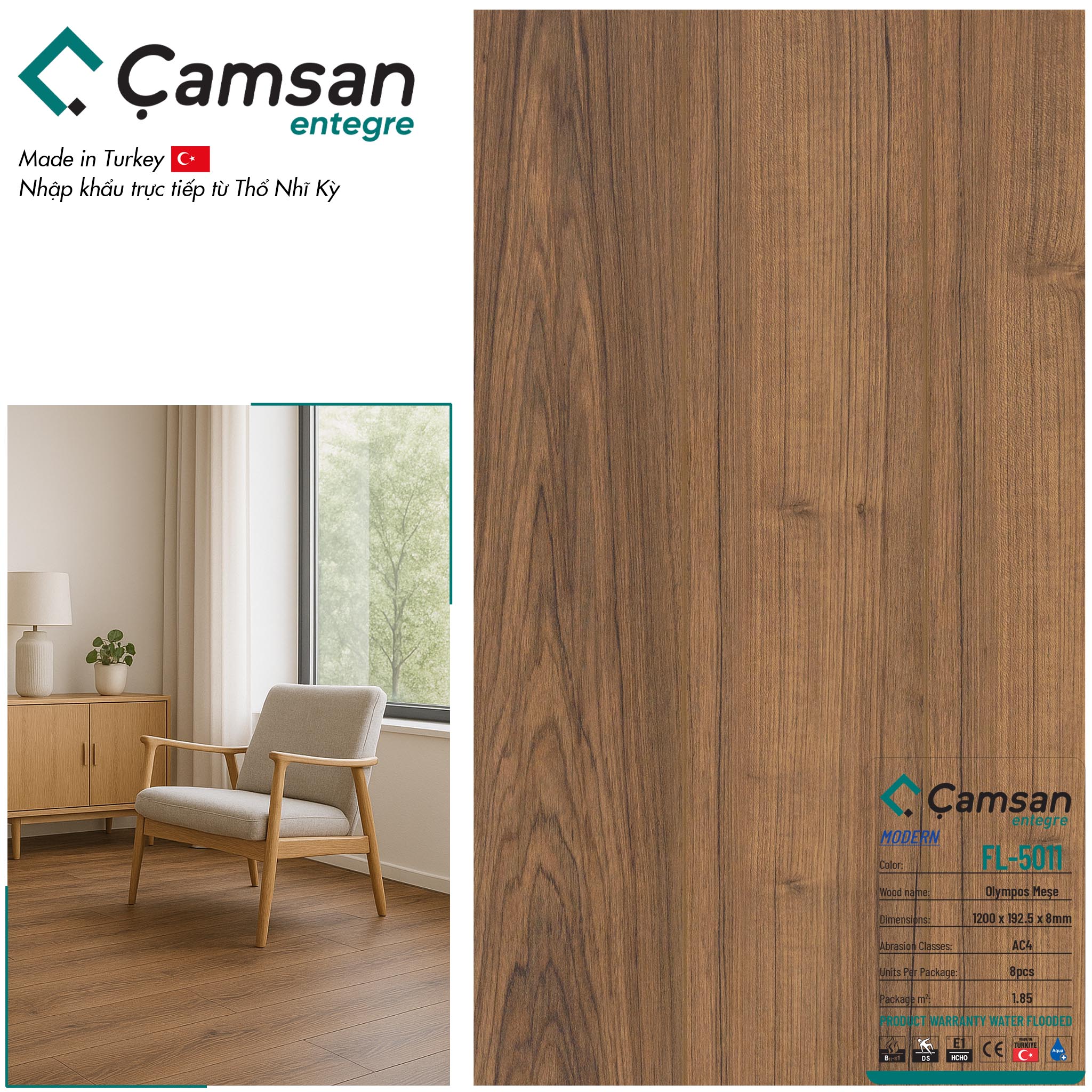 Sàn gỗ Camsan Morden 8mm FL5011