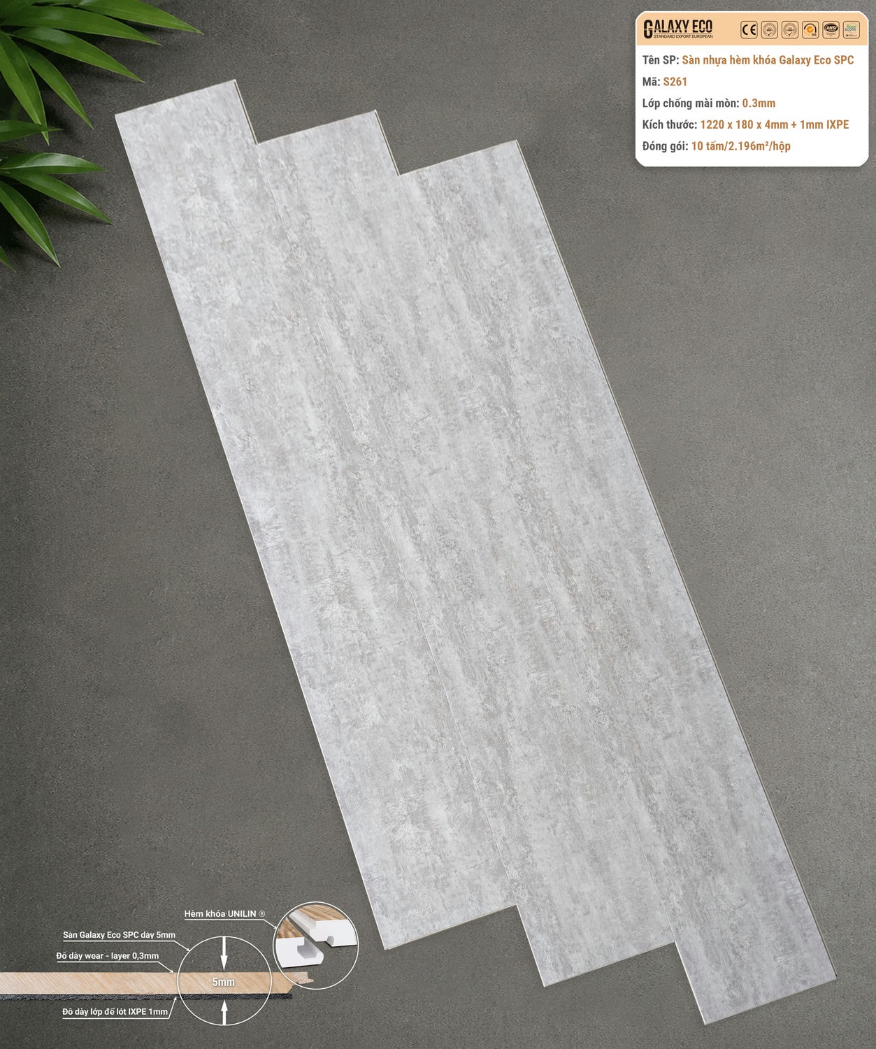 Galaxy Eco Premium S261 Click-lock Vinyl Flooring