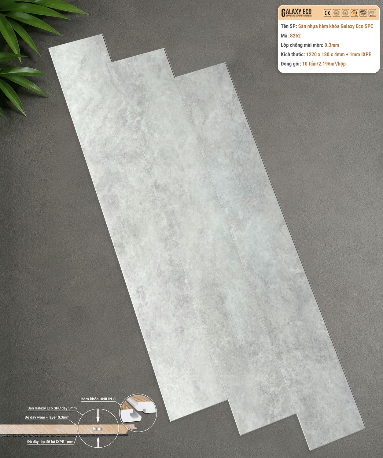 Galaxy Eco Premium S262 Click-lock Vinyl Flooring