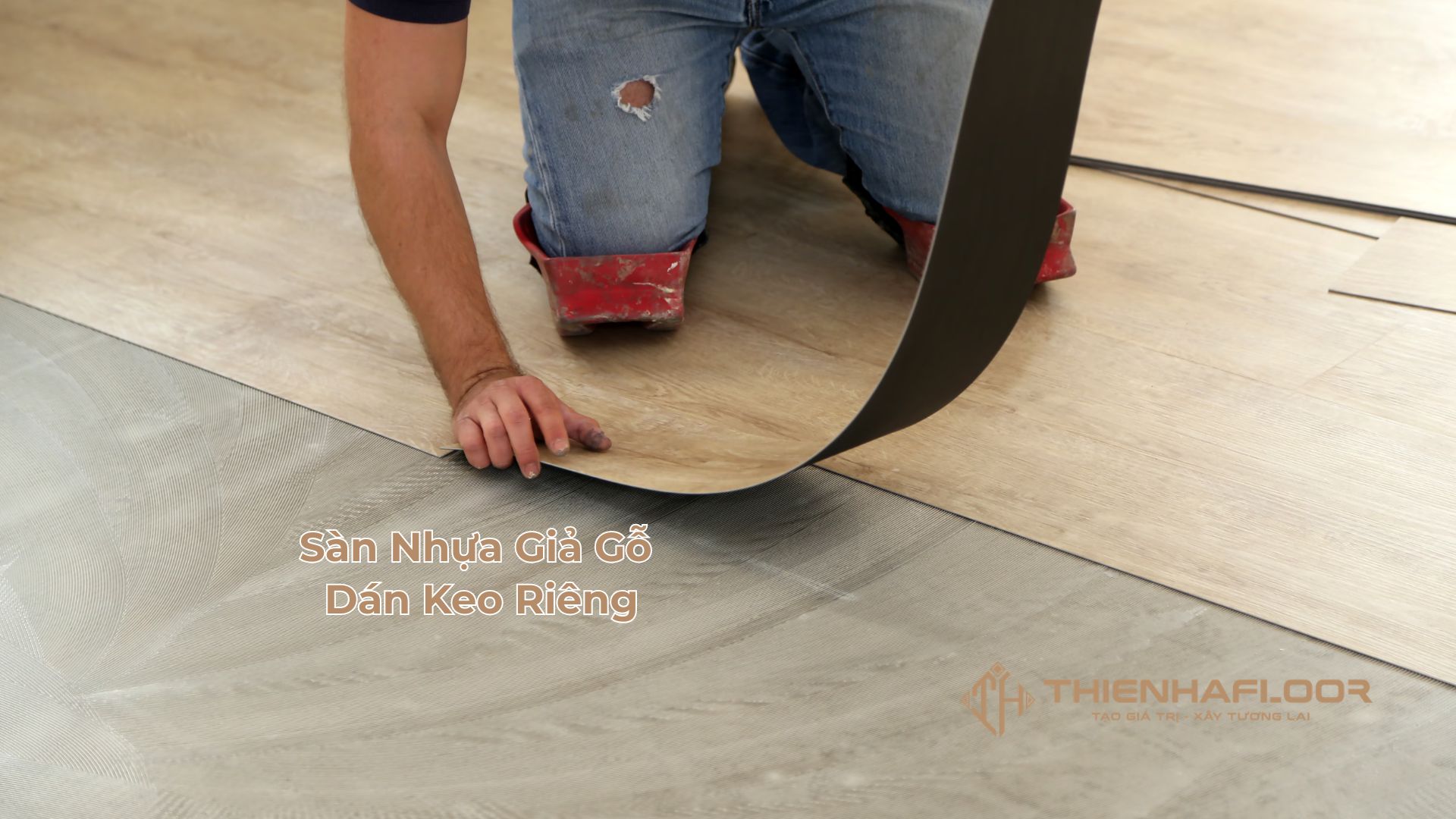 Sàn nhựa giả gỗ dùng keo dán riêng