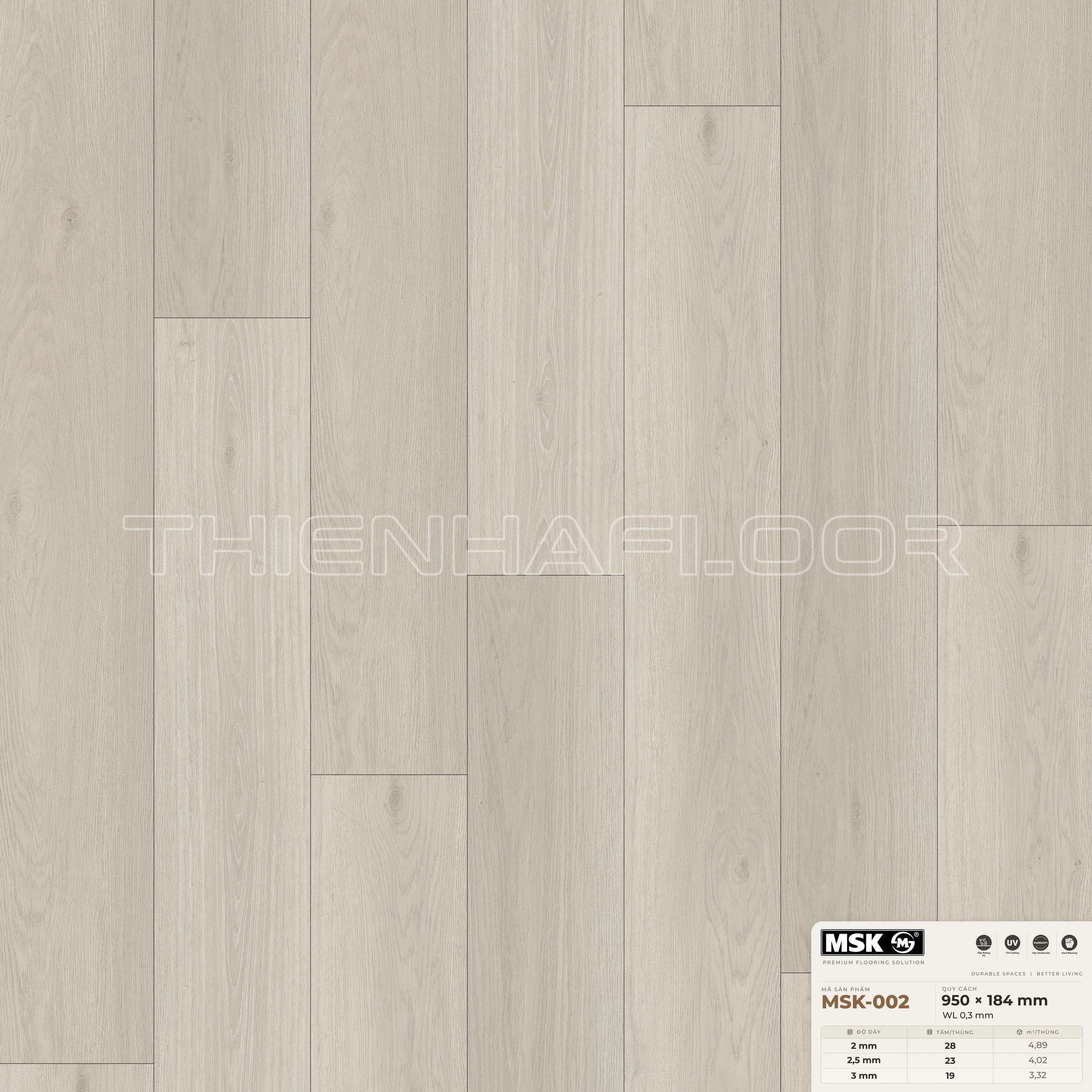 Sàn nhựa Galaxy MSK-002 giả gỗ tông sáng ấm