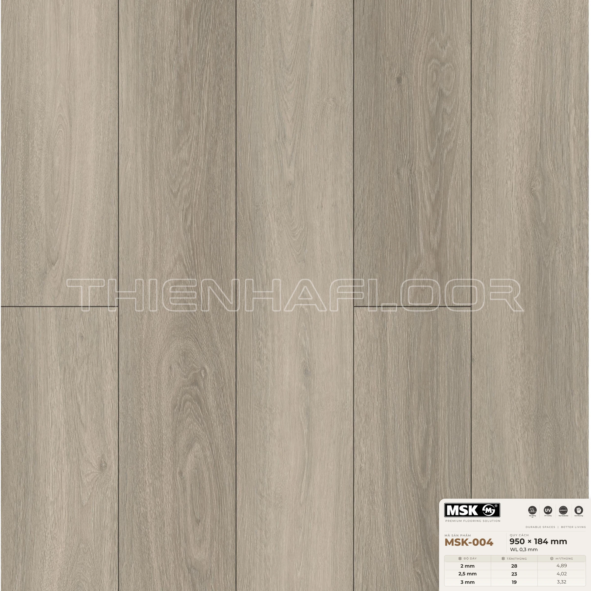 Sàn nhựa Galaxy MSK-004 giả gỗ tông trung tính ấm