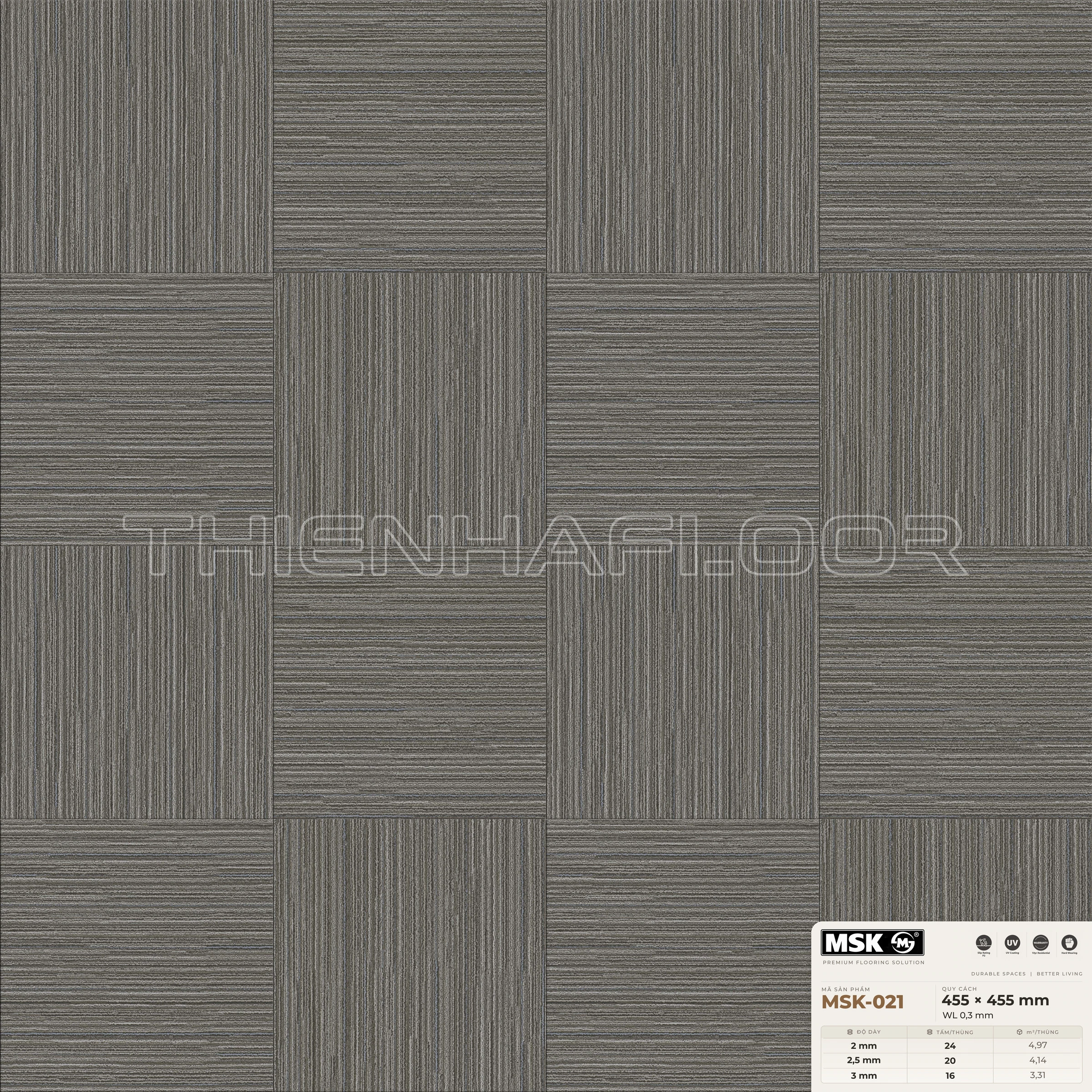 Sàn nhựa Galaxy MSK-021 giả thảm tông tối ấm