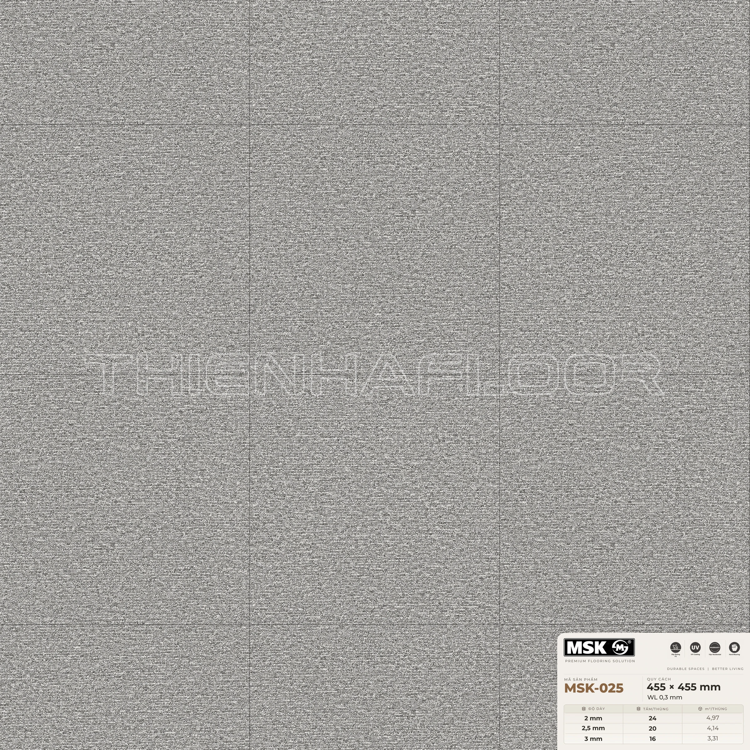 Sàn nhựa Galaxy MSK-025 giả thảm tông trung tính