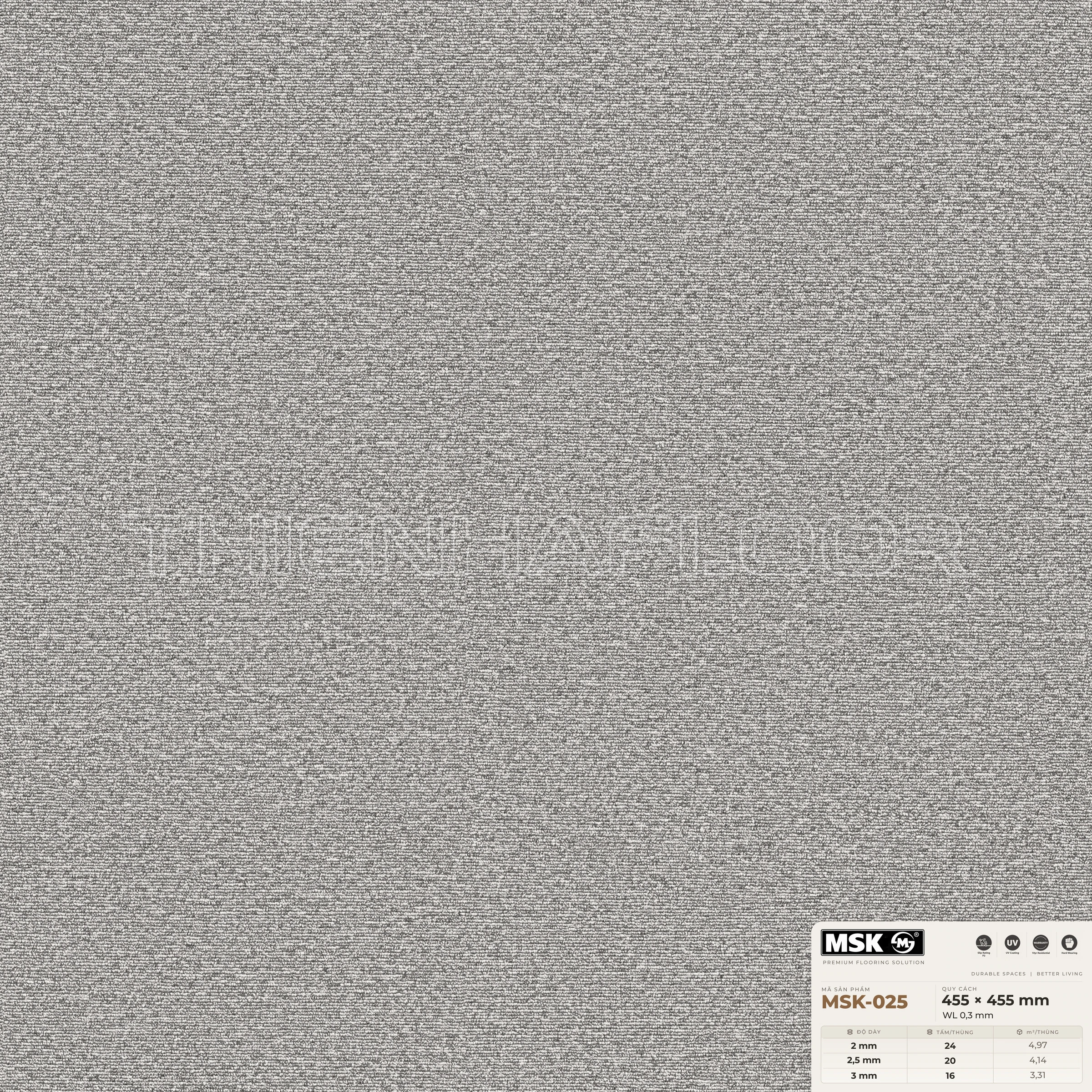 Sàn nhựa Galaxy MSK-025 giả thảm tông trung tính — ảnh tham khảo bề mặt