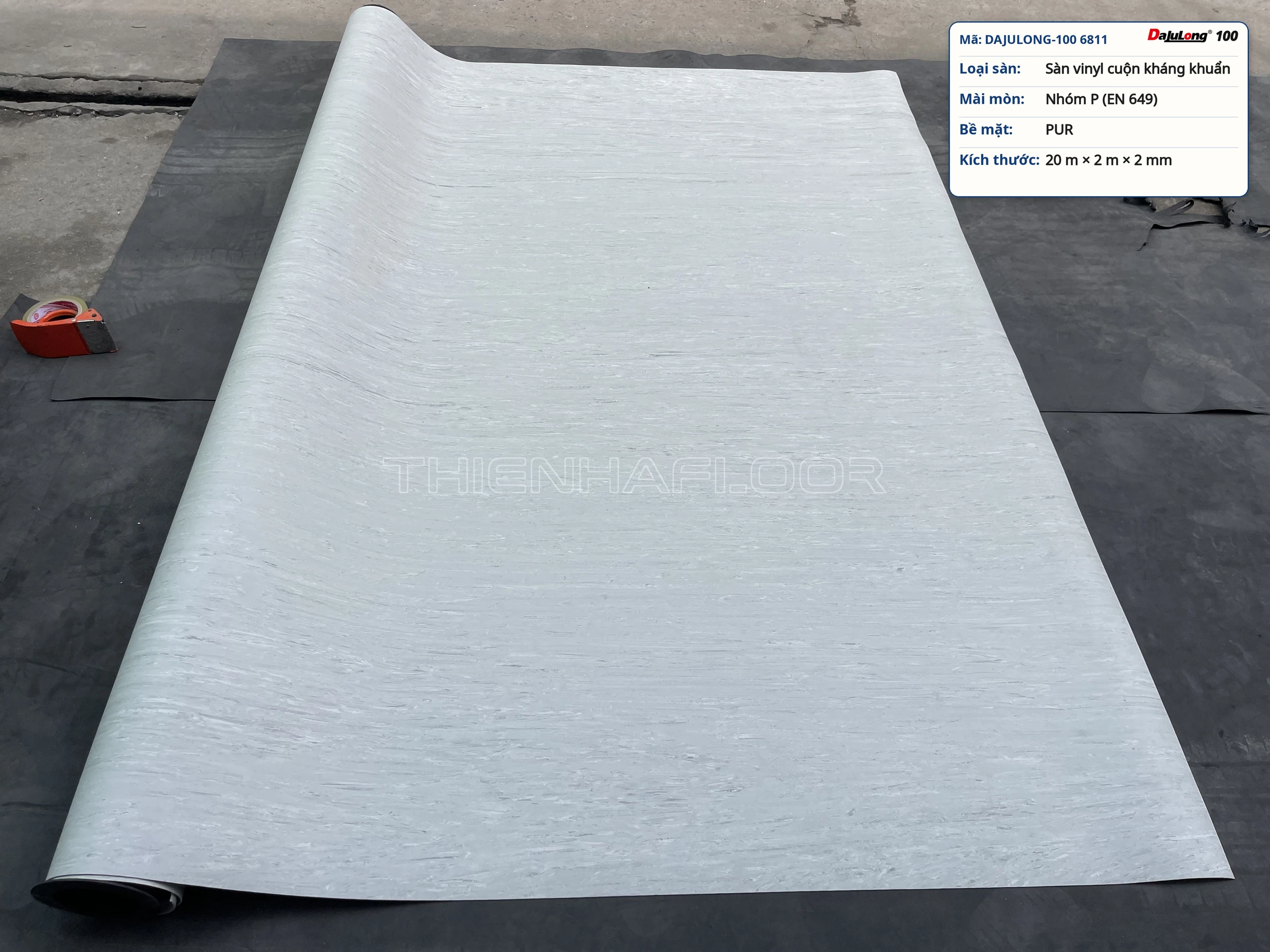 Sàn vinyl cuộn kháng khuẩn DaJuLong 100 6811 — ảnh 2