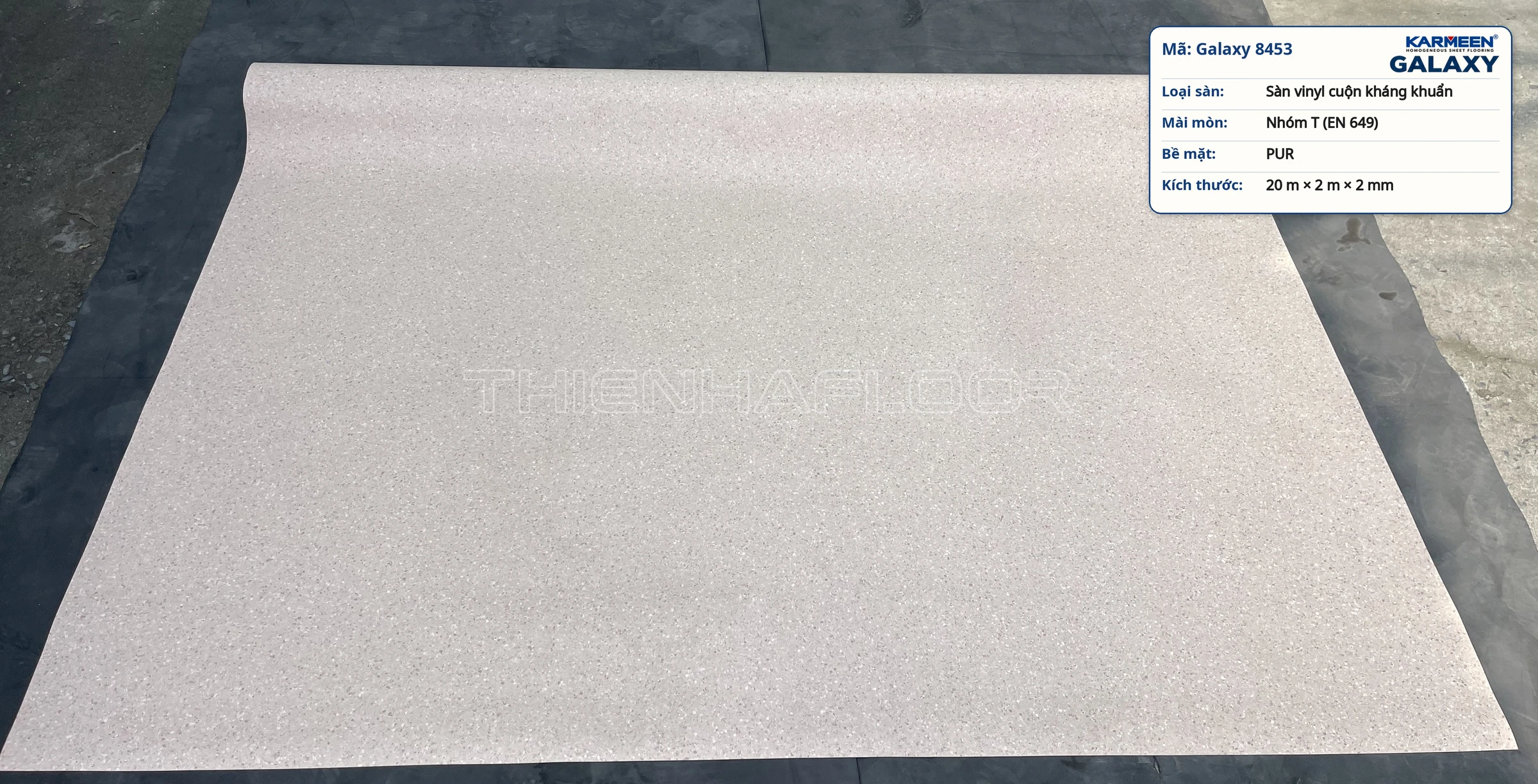 Sàn vinyl cuộn kháng khuẩn Karmeen Galaxy 8453