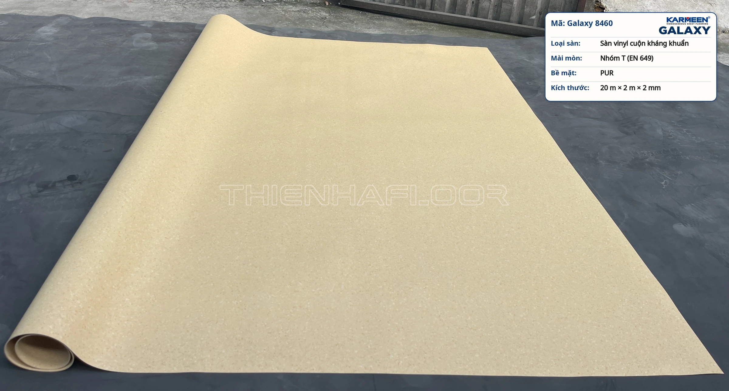 Sàn vinyl cuộn kháng khuẩn Karmeen Galaxy 8460