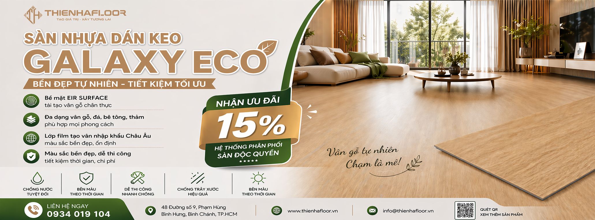 Sàn nhựa dán keo Galaxy Eco