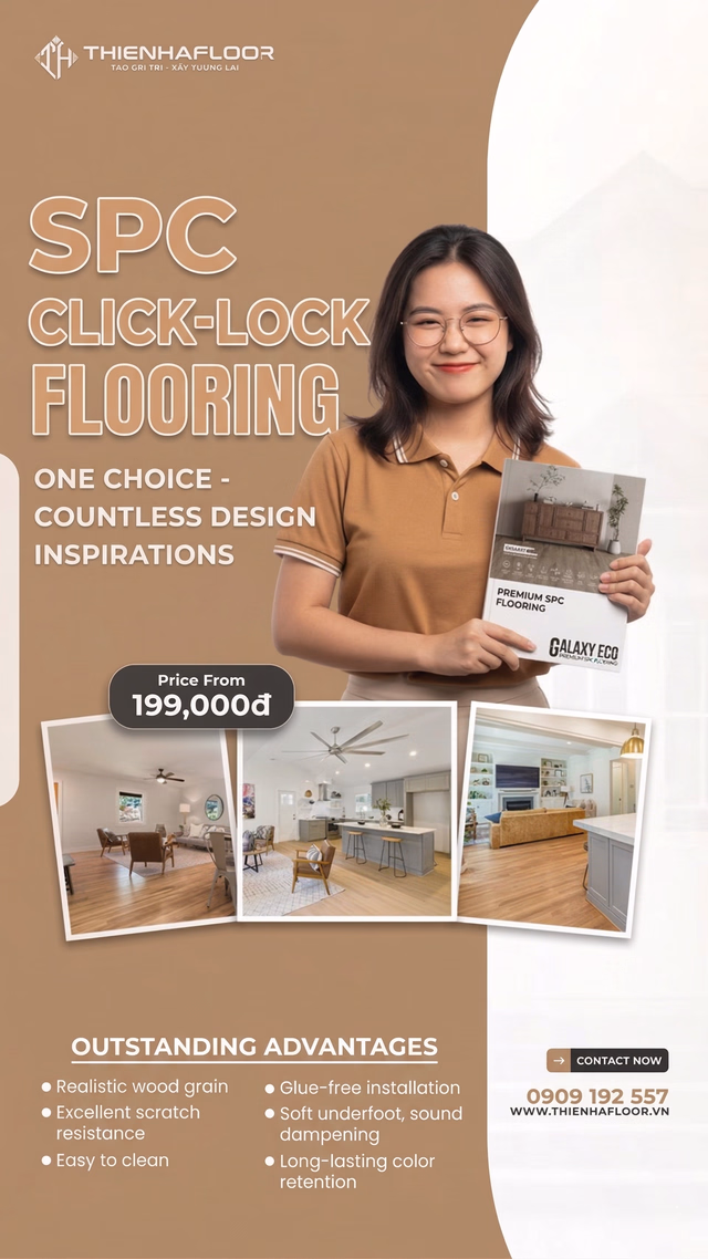 Click-lock SPC flooring promotion