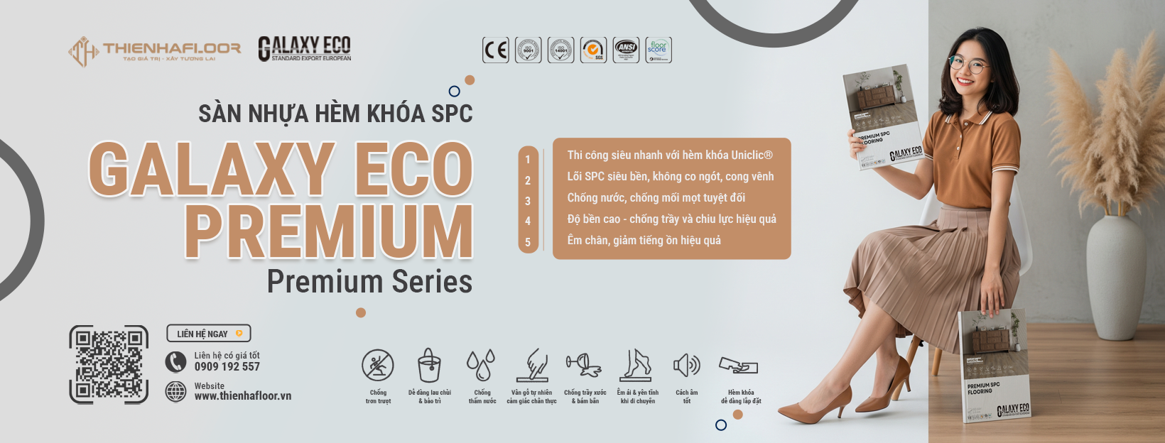 Sàn nhựa hèm khóa Galaxy Eco SPC
