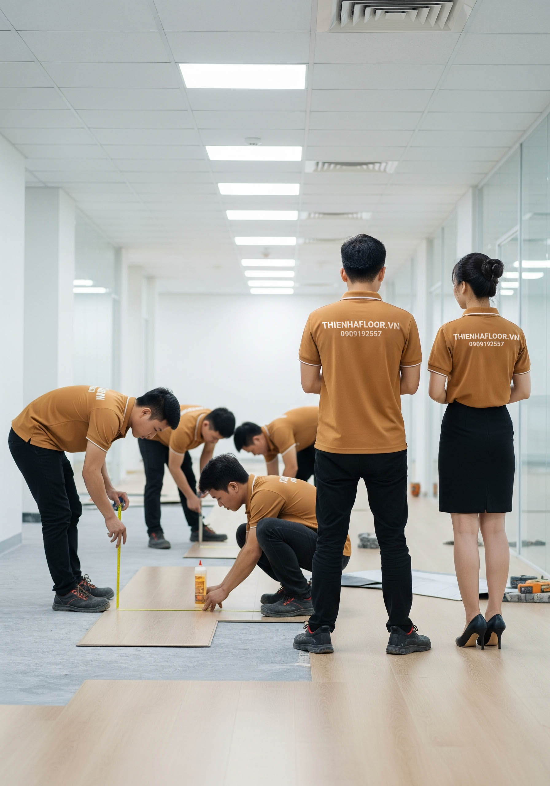 Đội ngũ thi công Thiên Hà Floor