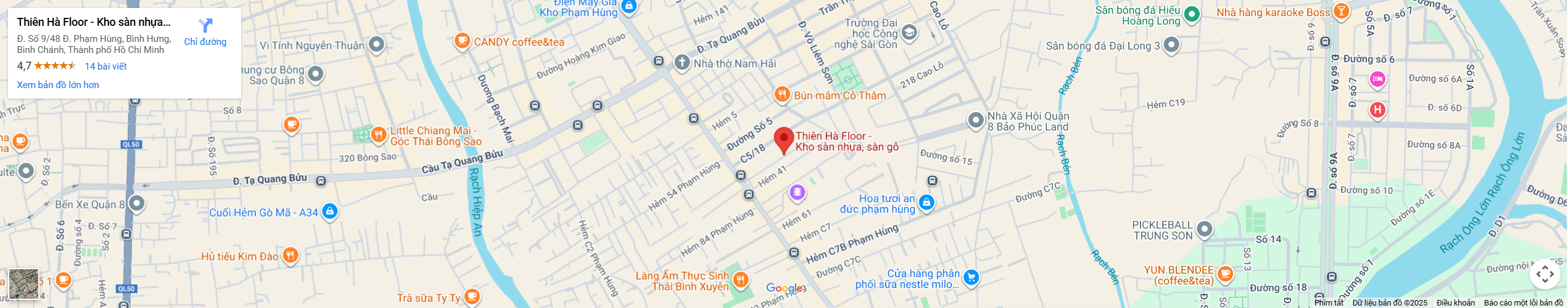 Map location of Thien Ha Floor